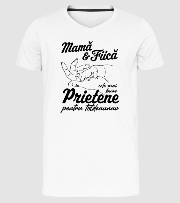 Mamă & fiică - cele mai bune prietene pentru totdeauna model alb pe tricou