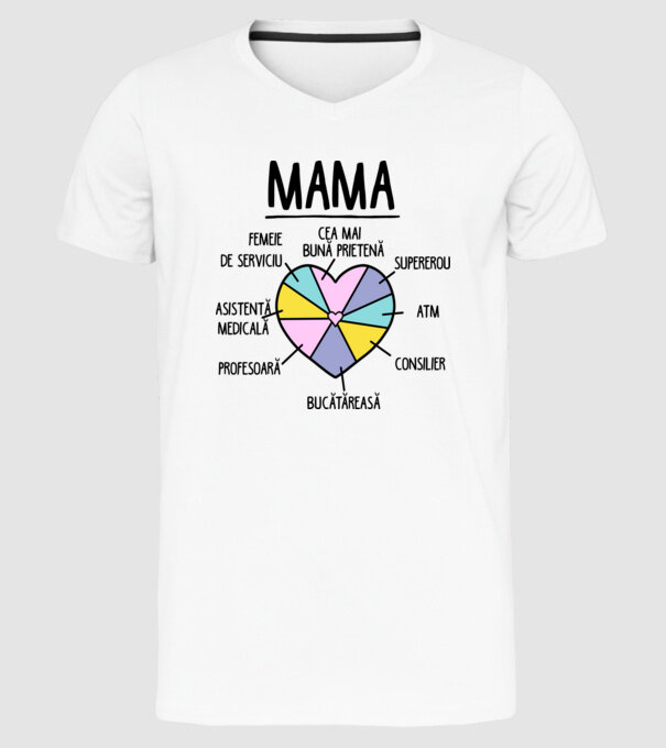 Mama cea mai bună prietenă, supererou model alb pe tricou