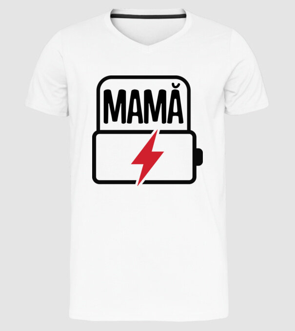 Mamă la încărcat model alb pe tricou