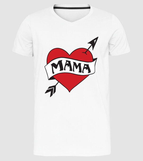 mama model alb pe tricou
