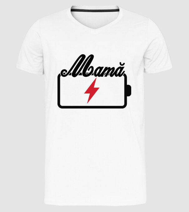 Mamă la încărcat model alb pe tricou