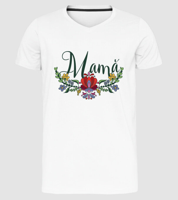 Mamă model alb pe tricou