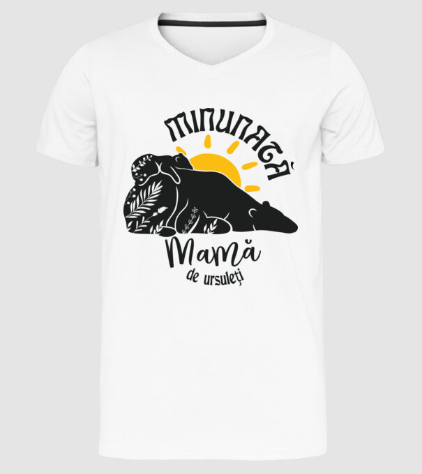 Minunată mamă de ursuleți model alb pe tricou