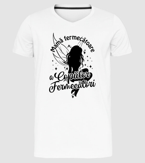 Mamă fermecătoare a copiilor fermecători model alb pe tricou