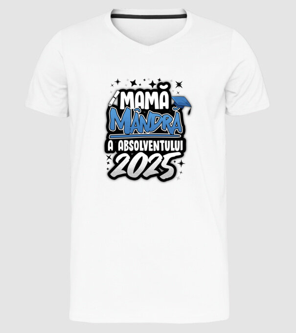Mamă Mândră a absolventului model alb pe tricou