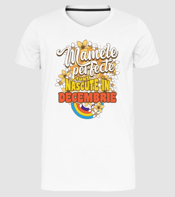 Mamele perfecte sunt născute în octombrie. model alb pe tricou