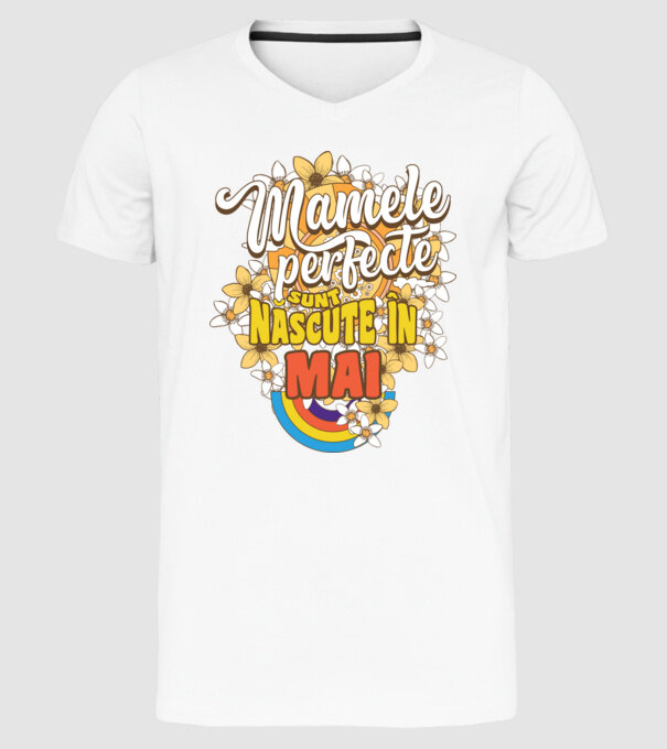 Mamele perfecte sunt născute în mai. model alb pe tricou