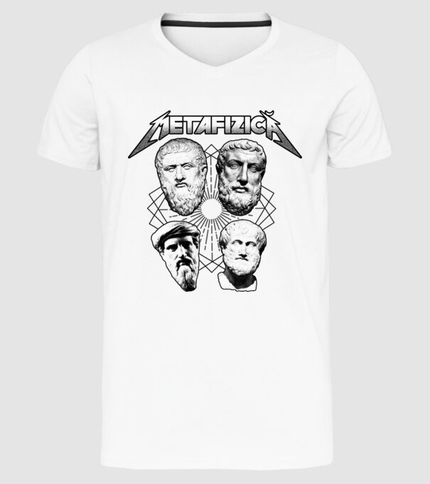 metafizică model alb pe tricou