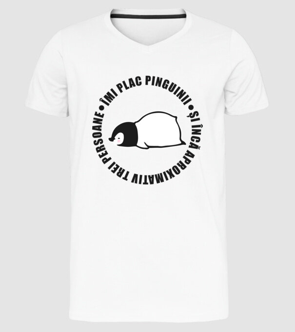 Îmi plac pinguinii - și încă aproximativ trei persoane model alb pe tricou