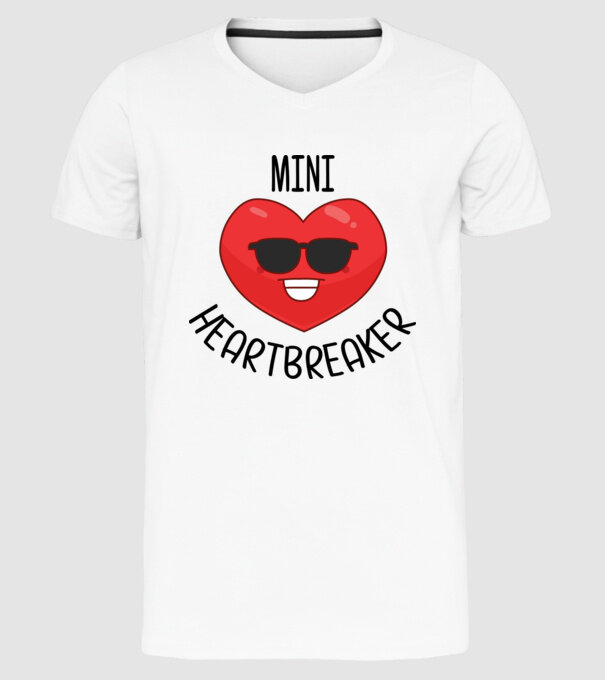 mini heartbreaker model alb pe tricou