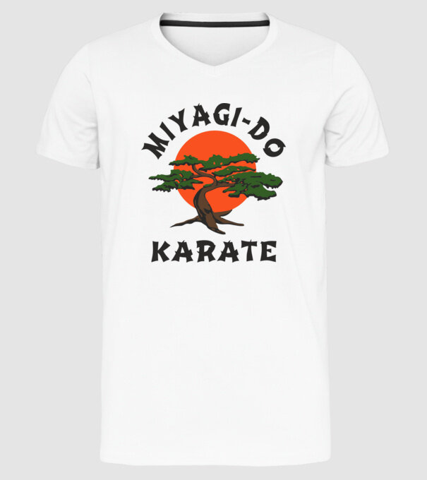 Miyagi-do karate cobra kai model alb pe tricou