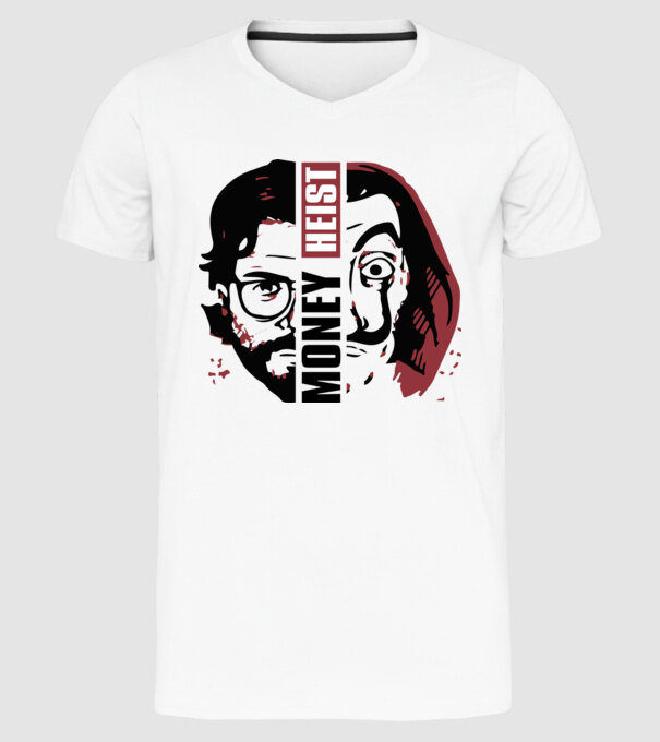 money heist professor model alb pe tricou