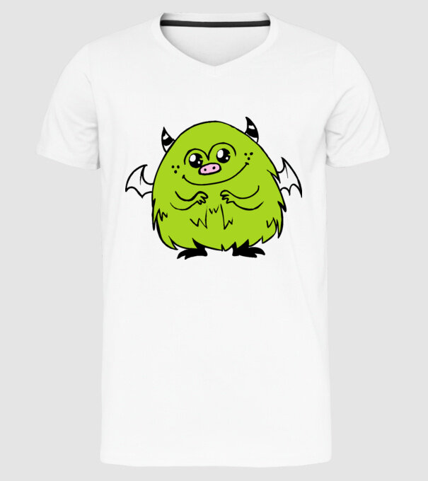 monstruleț model alb pe tricou