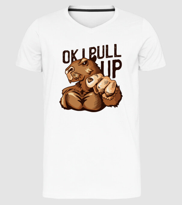 Muscular Capybara - capibară model alb pe tricou