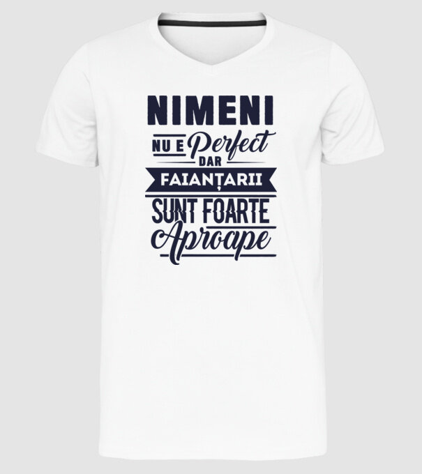 Nimeni nu e perfect, dar faianțarii sunt foarte aproape model alb pe tricou