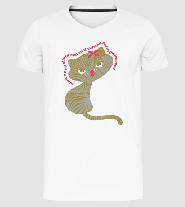 Nimic nu-mi alintă mai mult sufletul decât pisica mea model alb pe tricou