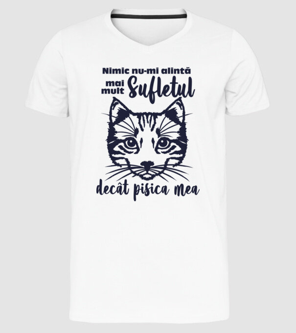 Nimic nu-mi alintă mai mult sufletul decât pisica mea model alb pe tricou