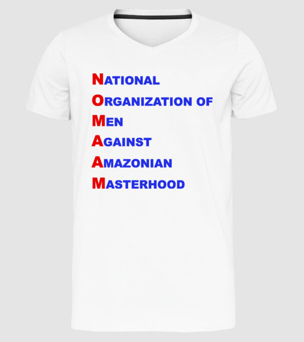 No maam model alb pe tricou