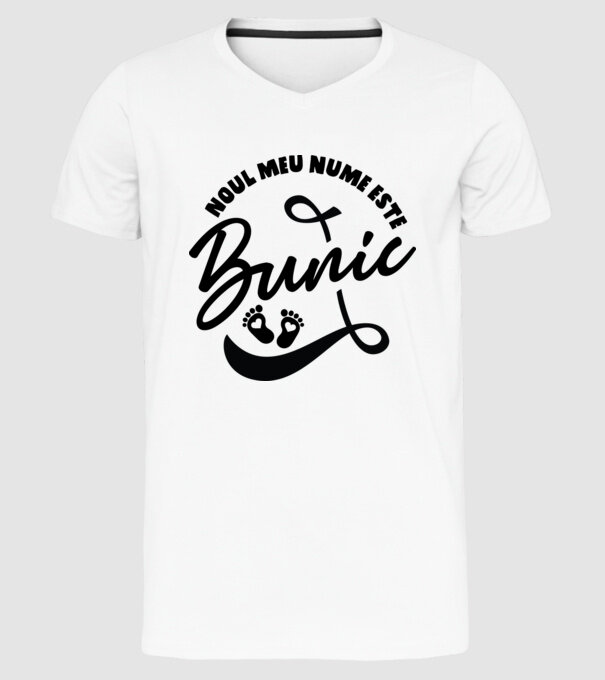 Noul meu nume este Bunic model alb pe tricou