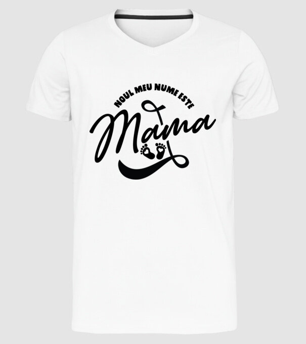 Noul meu nume este Mama model alb pe tricou