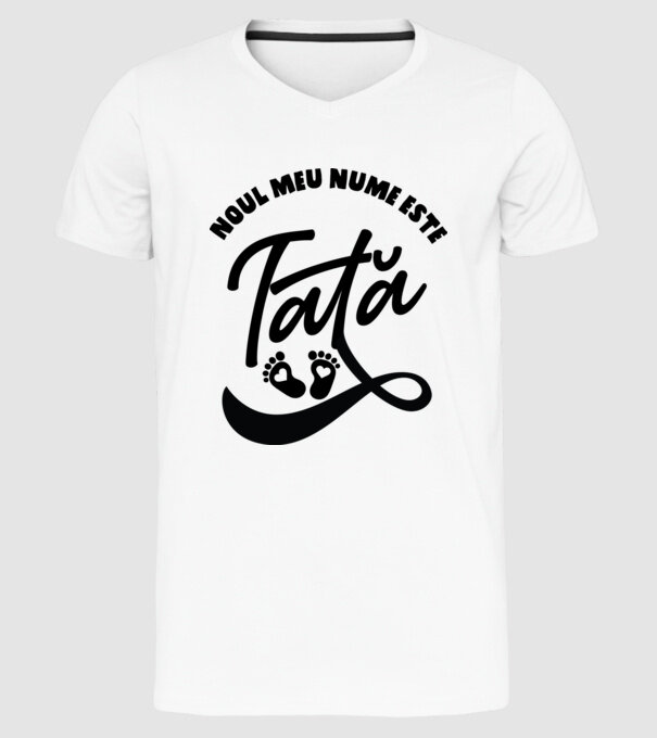 Noul meu nume este Tată model alb pe tricou