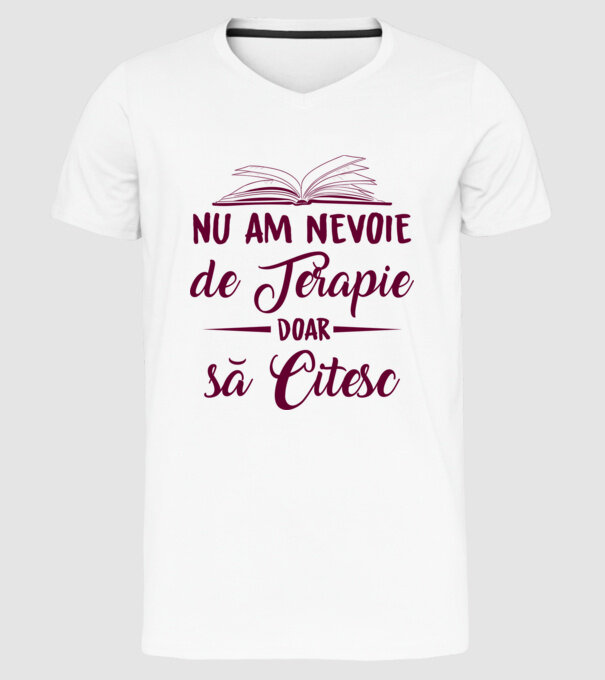 nu am nevoie de terapie, doar să citesc model alb pe tricou