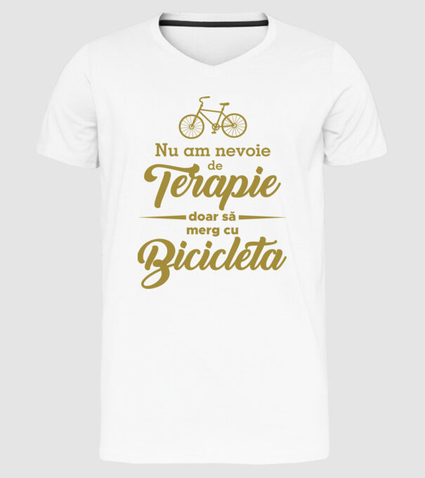 nu am nevoie de terapie, doar să merg cu bicicleta model alb pe tricou