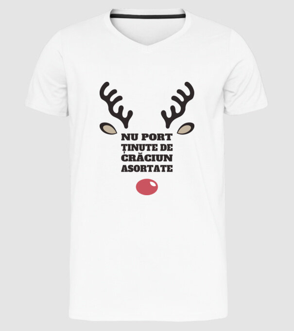 Nu port ținute de crăciun asortate crăciun chiar căprioară Alb model alb pe tricou