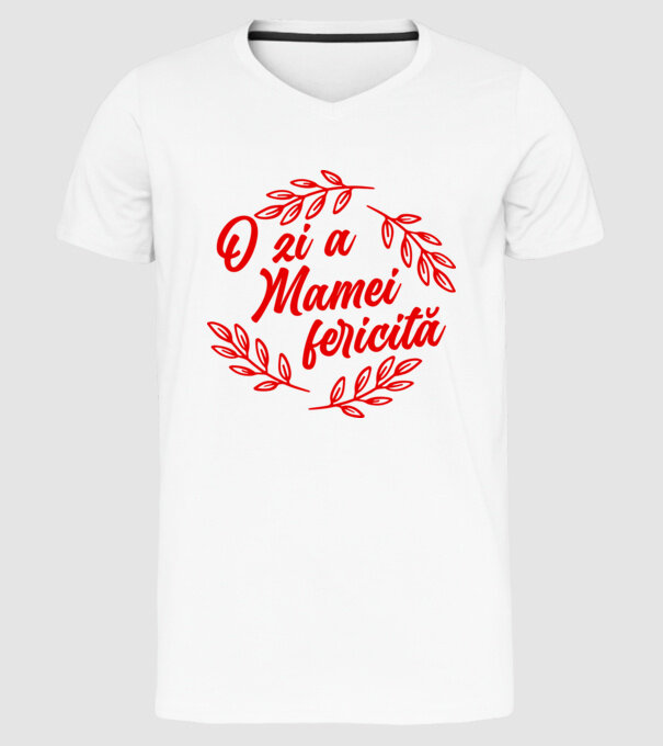 O zi a mamei fericită model alb pe tricou