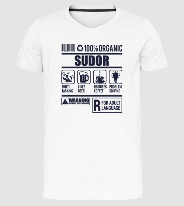 Organic_SUDOR model alb pe tricou