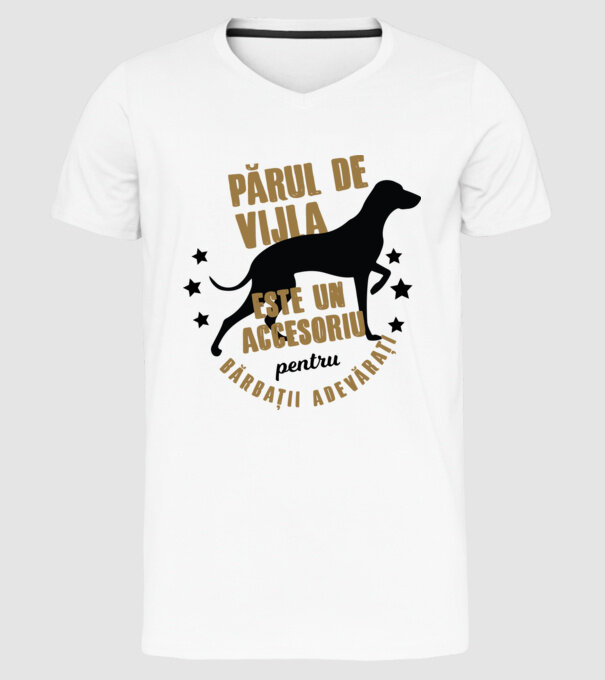 părul de vijla este un accesoriu pentru bărbații adevărați model alb pe tricou