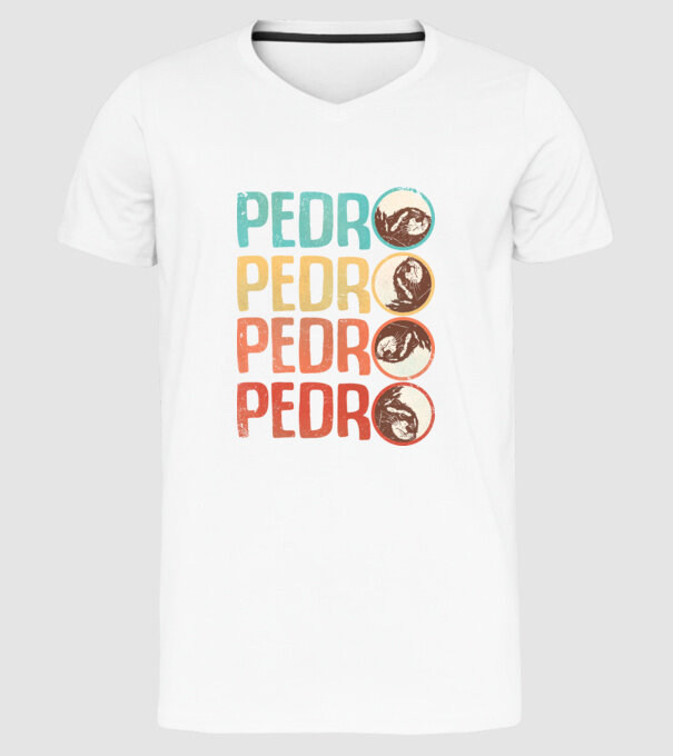 Pedro Pedro retro model alb pe tricou