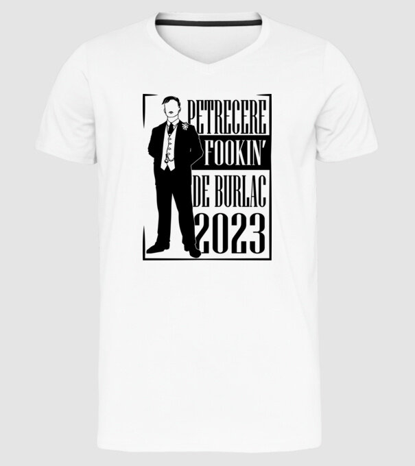 Petrecere Fookin de burlac model alb pe tricou