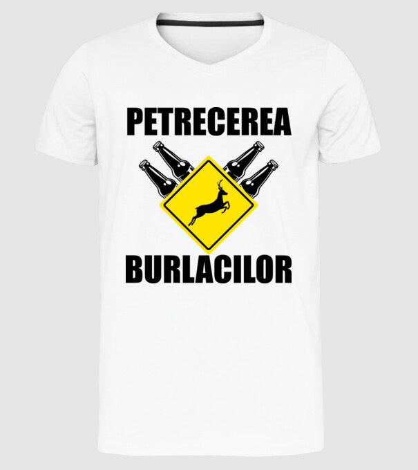 petrecerea burlacilor model alb pe tricou