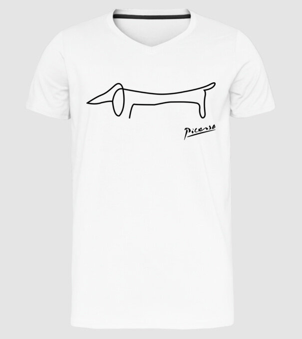 Picasso model alb pe tricou