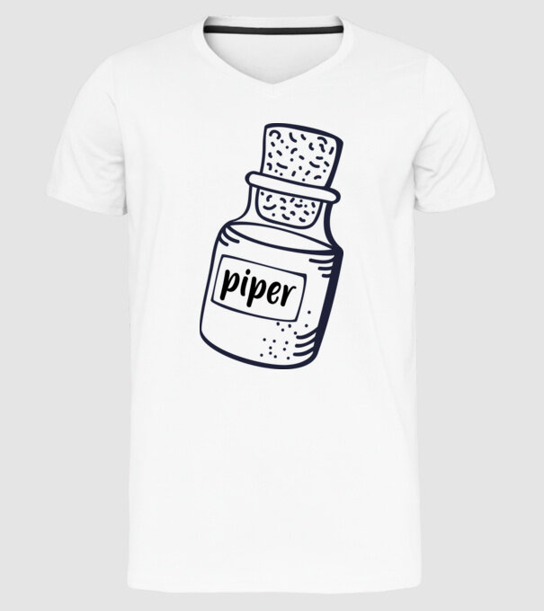 piper model alb pe tricou
