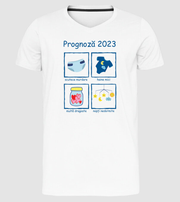 Prognoză 2023 model alb pe tricou