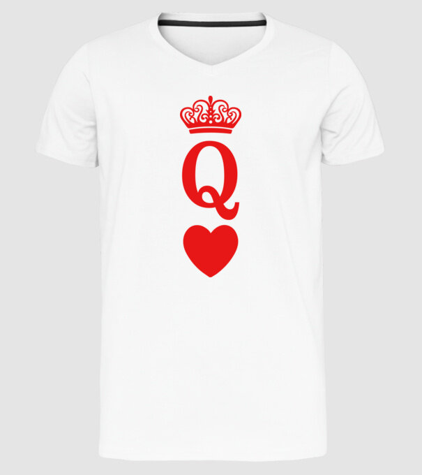 Queen model alb pe tricou
