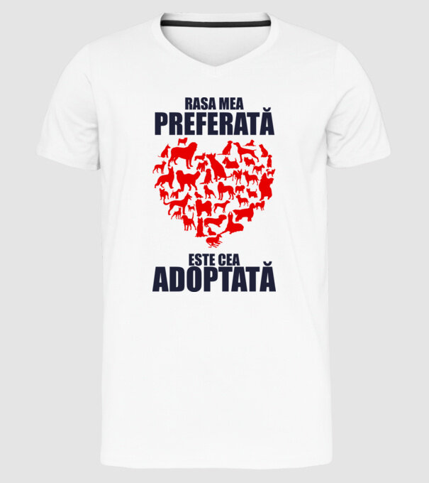 Rasa mea preferată este cea adoptată model alb pe tricou