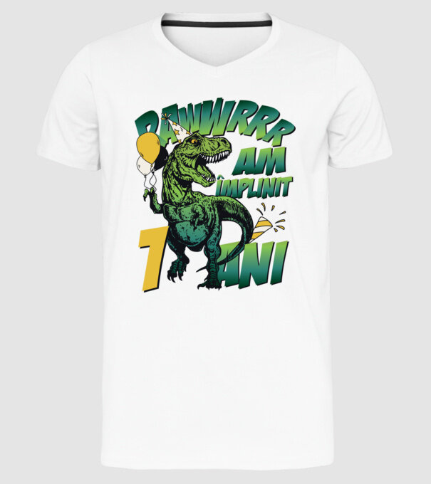 Rawr Am împlinit 1 an model alb pe tricou