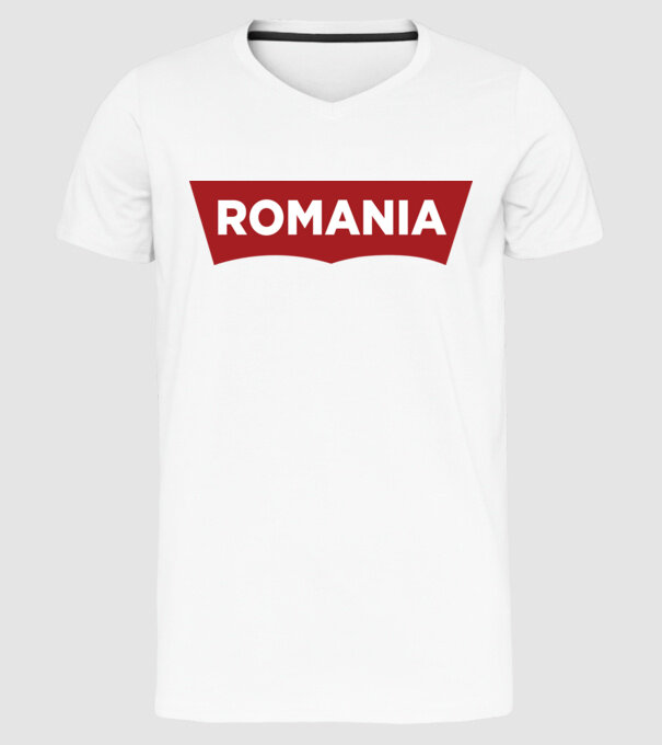 România levis model alb pe tricou