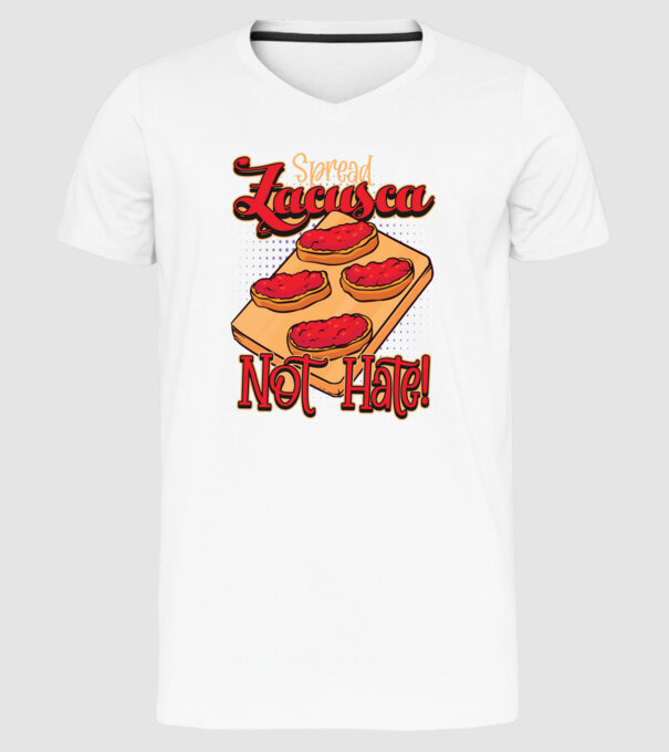 România Zacusca model alb pe tricou