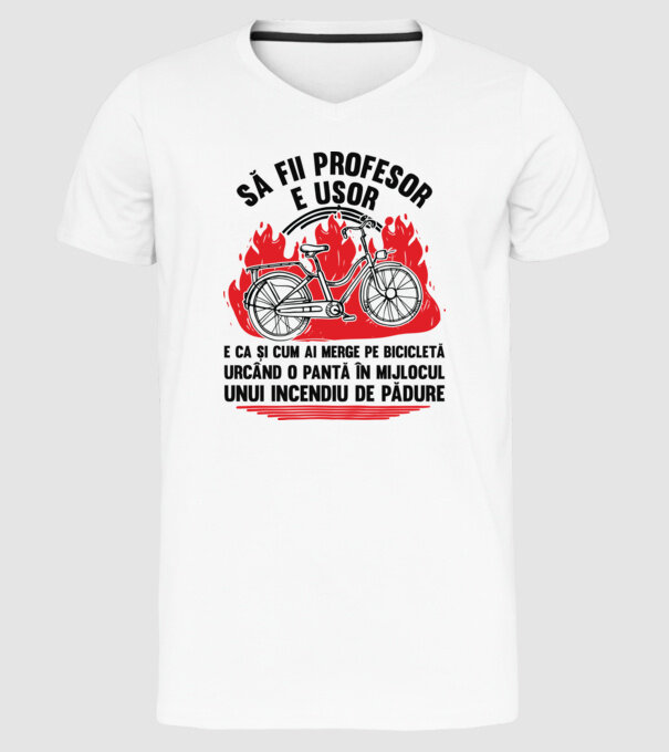 Să fii profesor e ușor model alb pe tricou