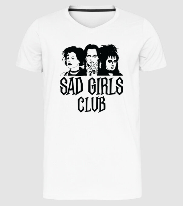Sad Girls Club model alb pe tricou
