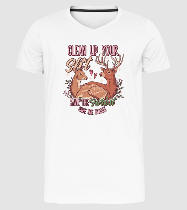 Save the forest model alb pe tricou