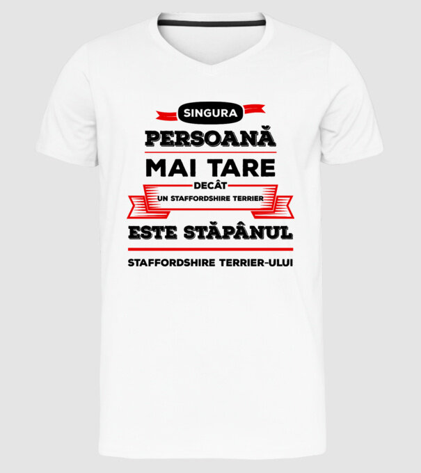 singura persoană mai tare decât un Pinscher la este stăpânul Pinscherului model alb pe tricou
