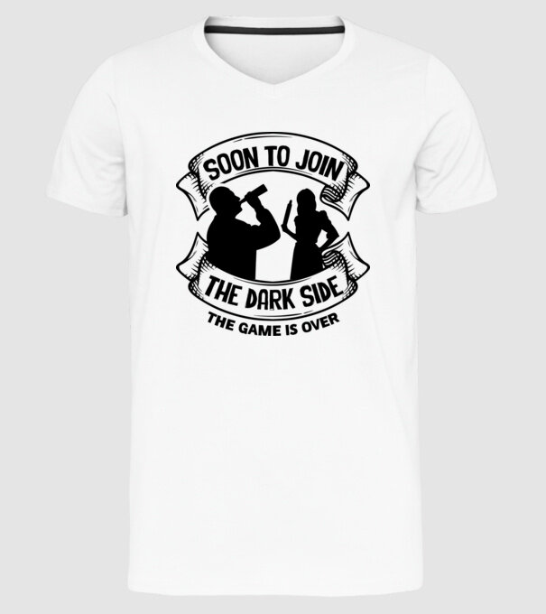 Soon join the dark side model alb pe tricou