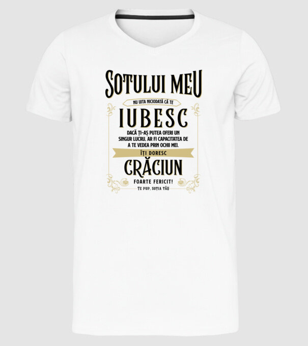 Soțului meu model alb pe tricou