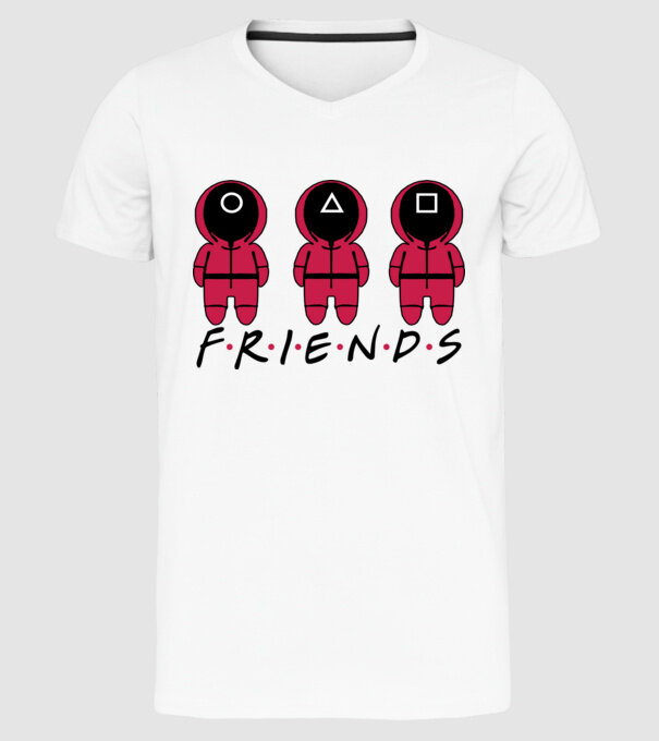 squid game friends model alb pe tricou