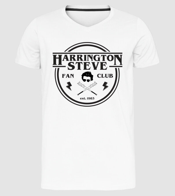 steve harrington fan club est 1983 model alb pe tricou